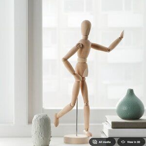 IKEA Gestalta Artist's Poseable Figure Solid Natural Wood and Steel 13 Inches